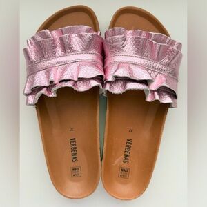 Verbenas Rocio Nucleo Metal Volante Pink Slide Sandals